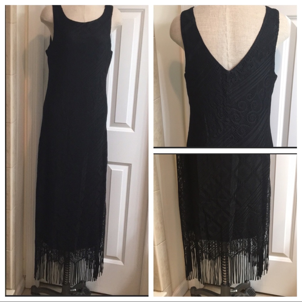 Harlow lined Crochet fringe dress Size 14
